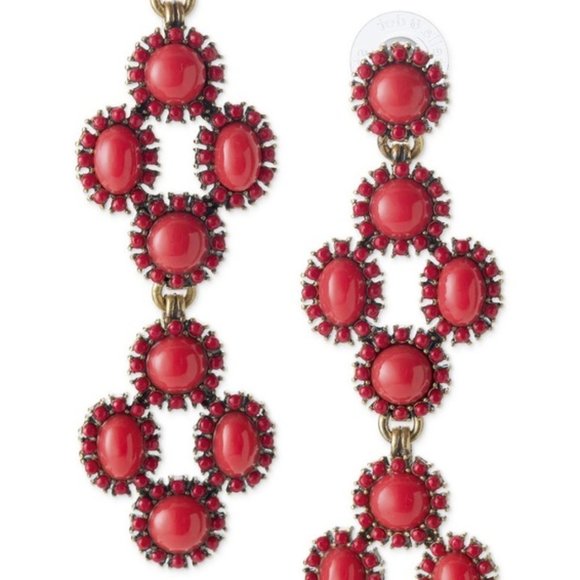 Stella & Dot | Retired Versatile 3-in-1 Coral Red Sardinia Earrings - Picture 9 of 15